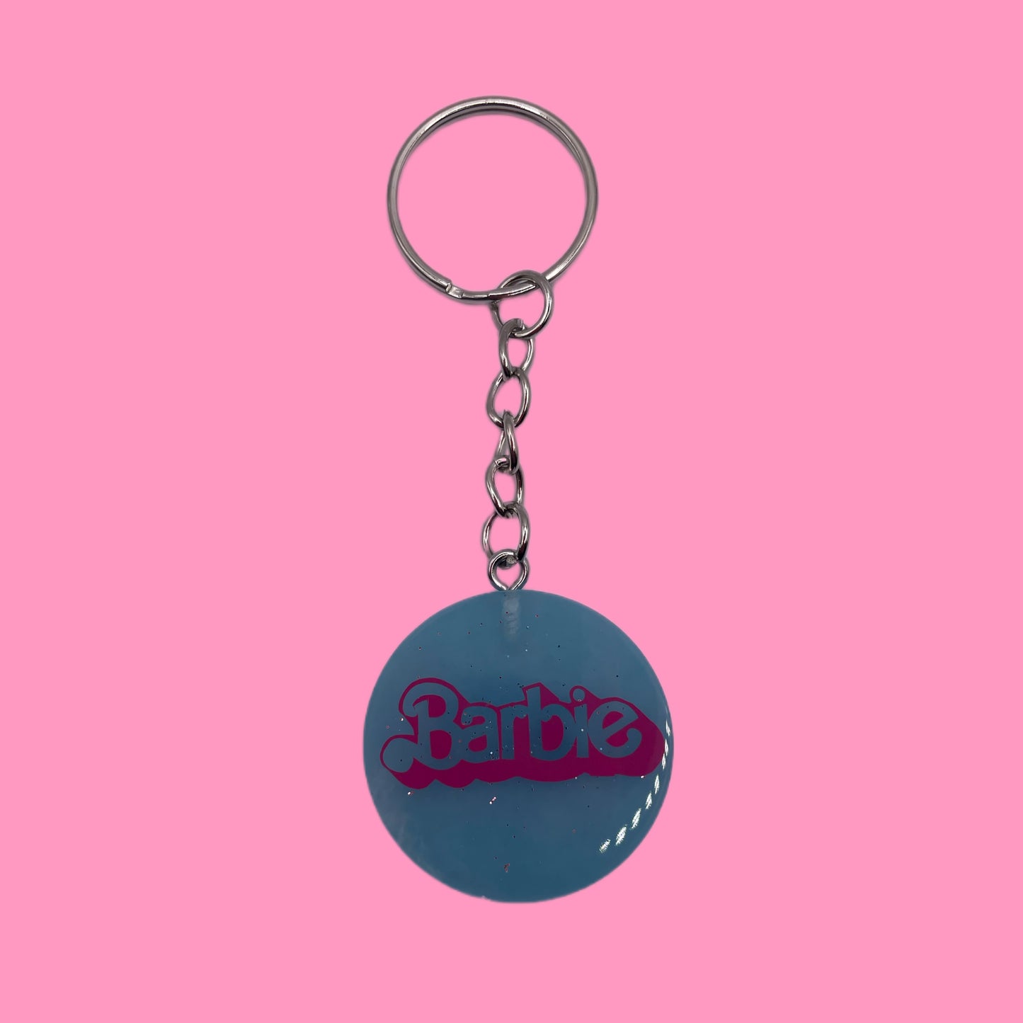 Porte-clé rond Barbie Blue