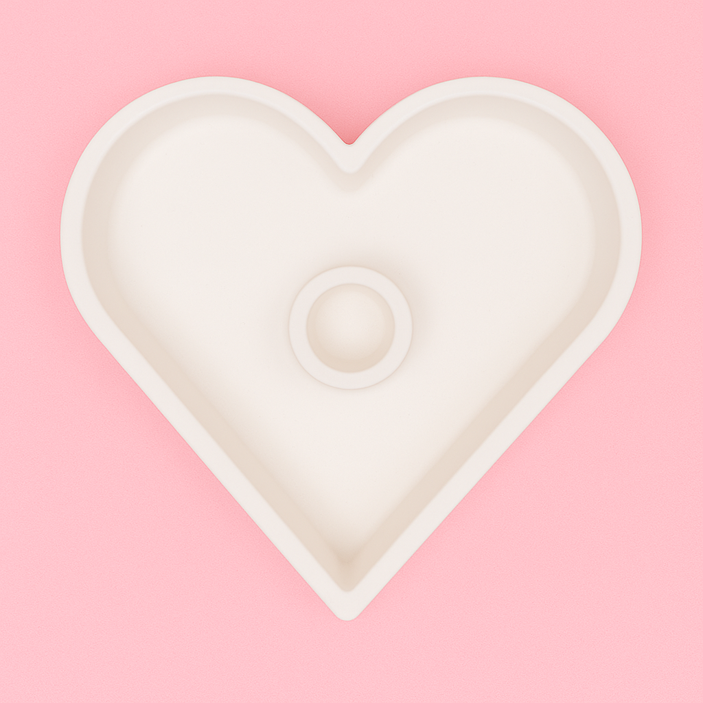 Heart-shaped silicone candle mold