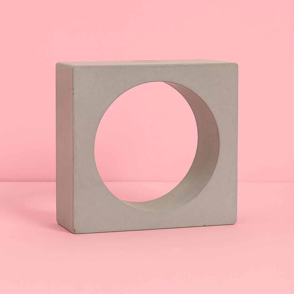 Square vase silicone mold with circle