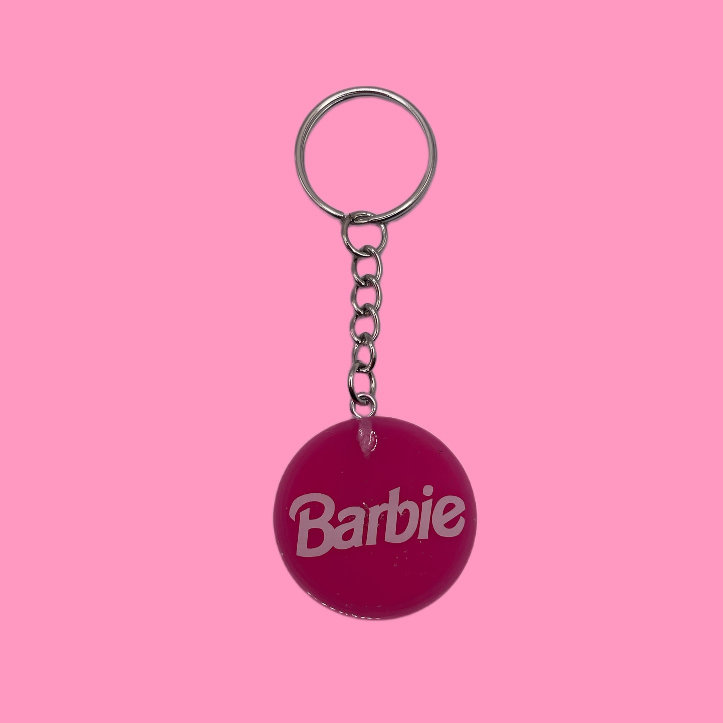 Porte-clé rond Barbie Pink
