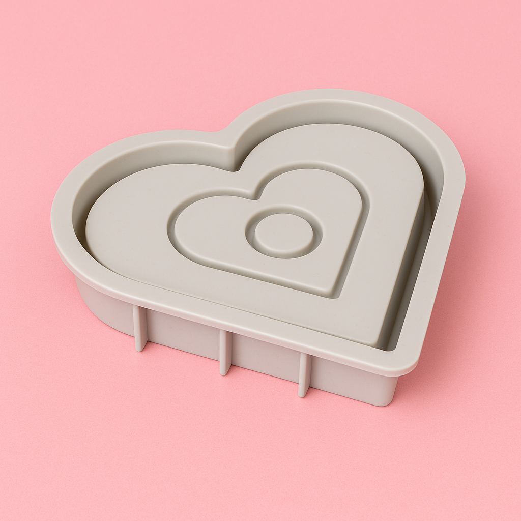 Heart-shaped silicone candle mold