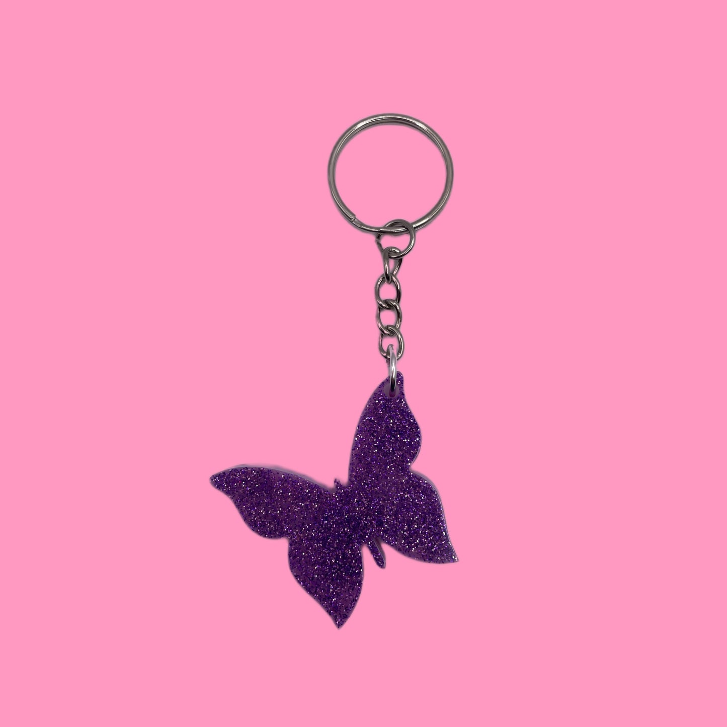 Purple butterfly keychain