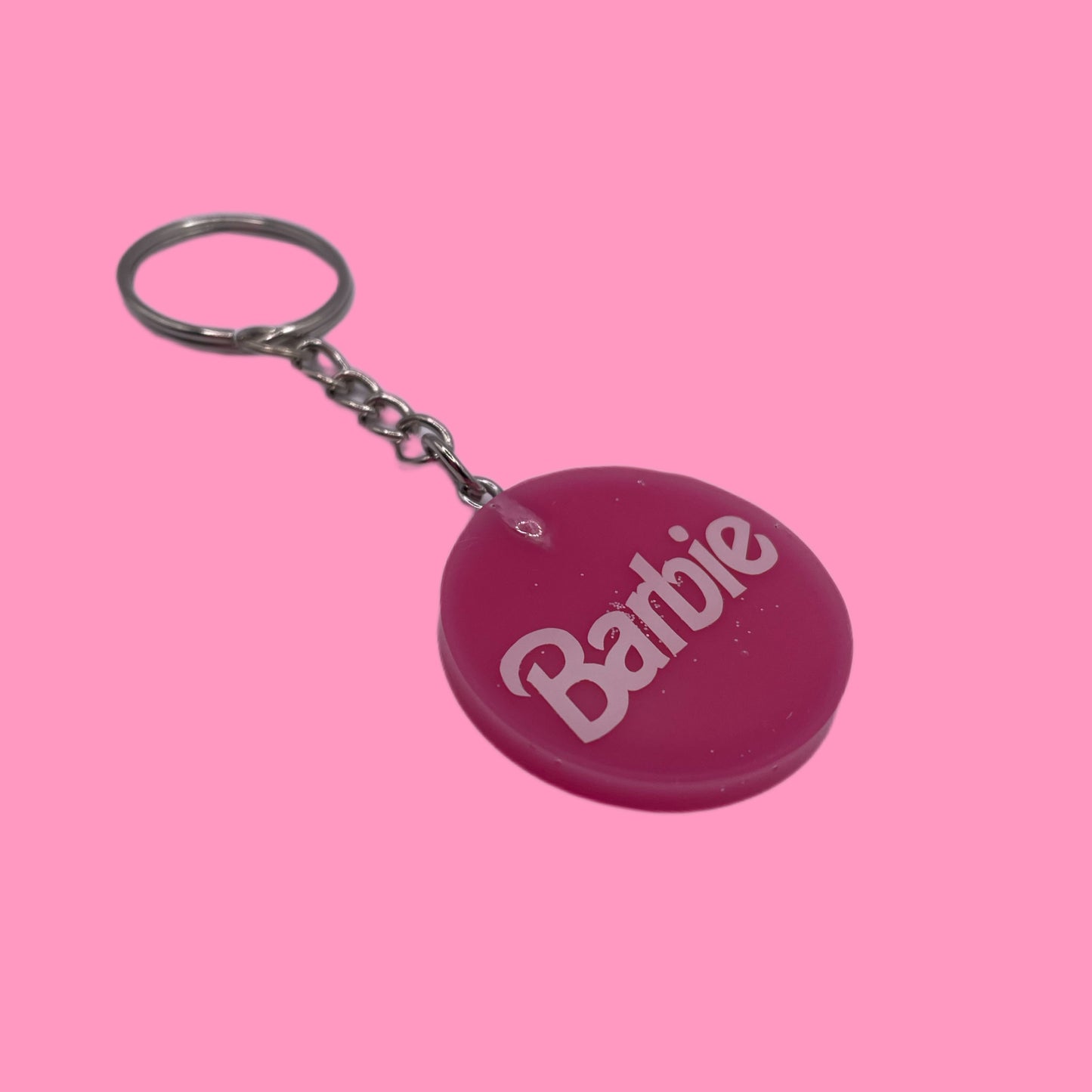 Porte-clé rond Barbie Pink