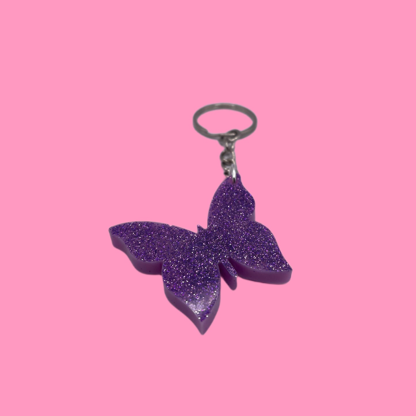 Purple butterfly keychain
