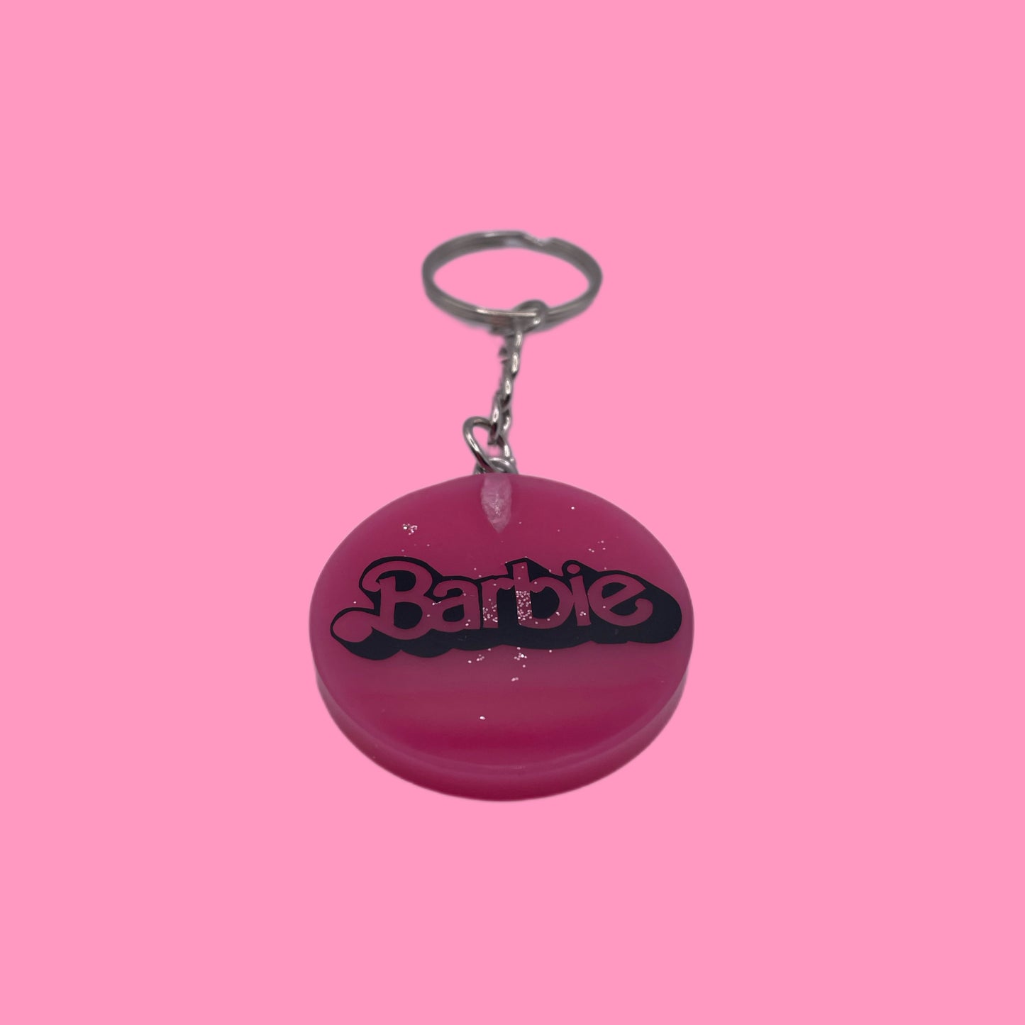 Porte-clé rond Barbie Pink