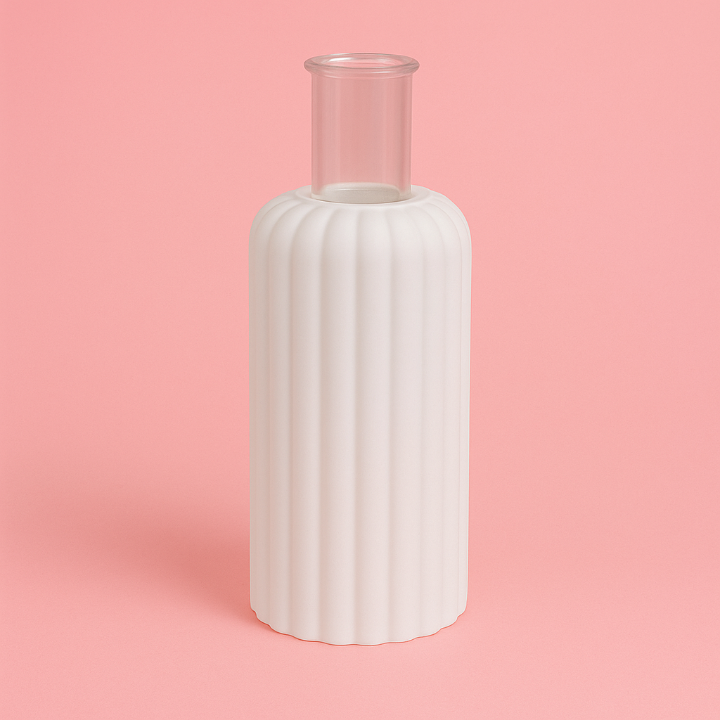 Silicone mold, ribbed vase