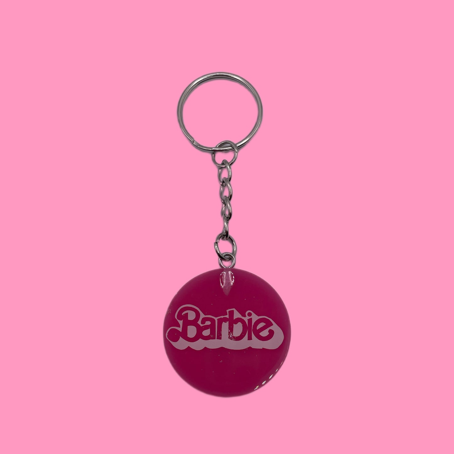 Porte-clé rond Barbie Pink
