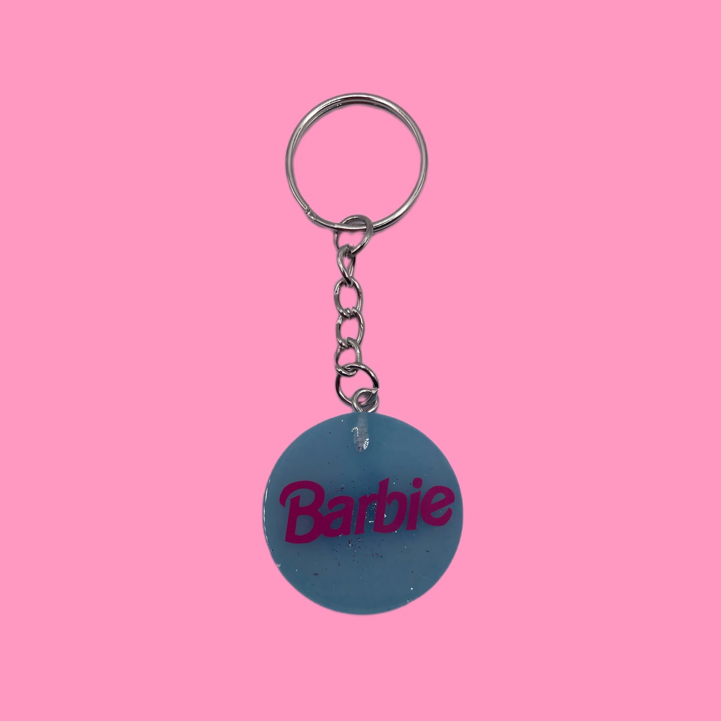 Porte-clé rond Barbie Blue
