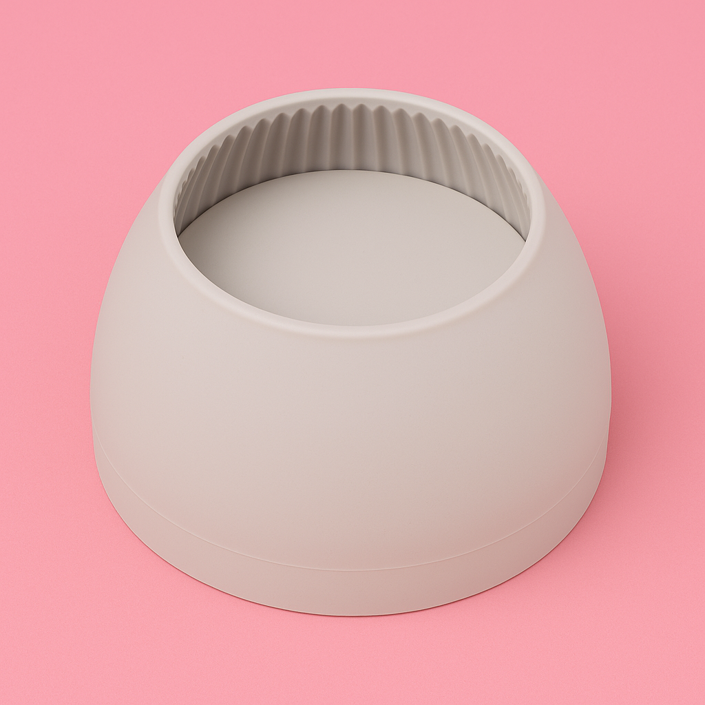 Decorative, ribbed silicone bowl mold