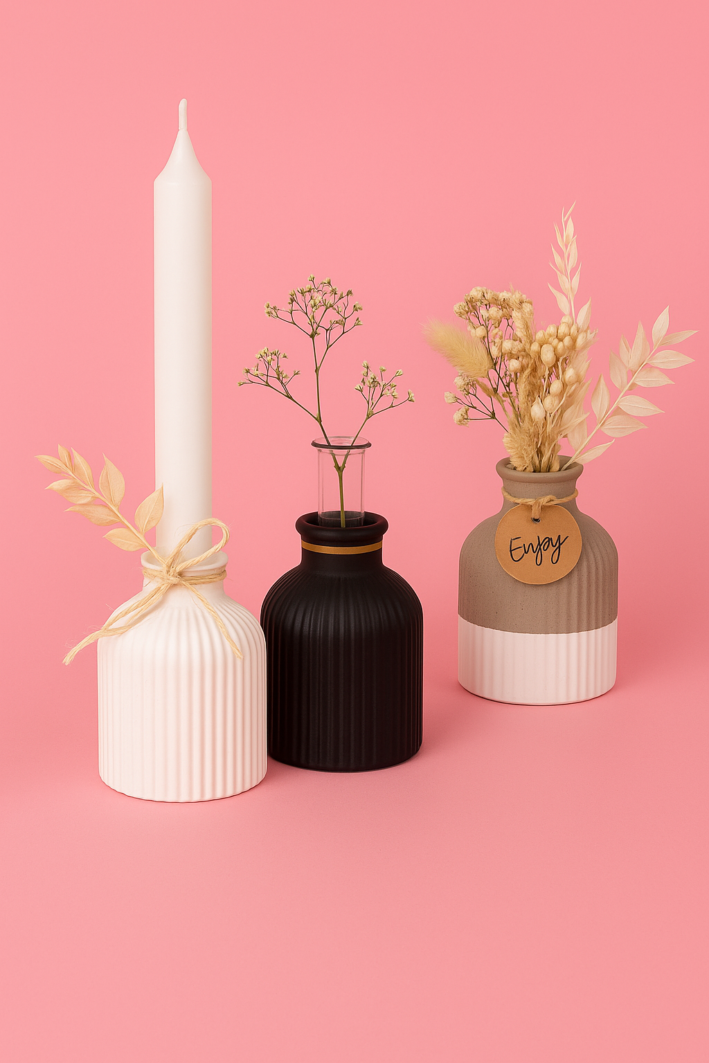 Silicone mold for a thin, ribbed vase.
