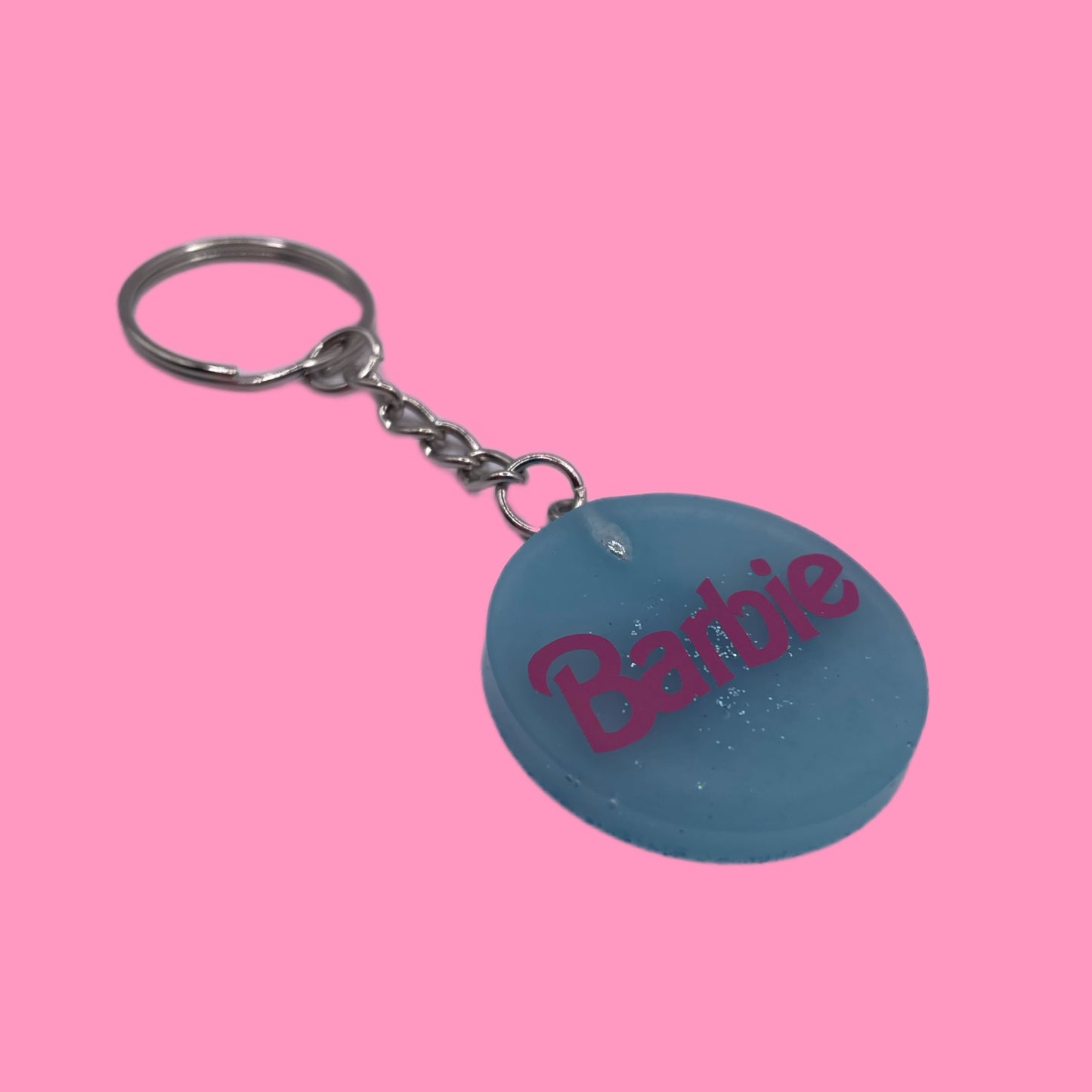 Porte-clé rond Barbie Blue
