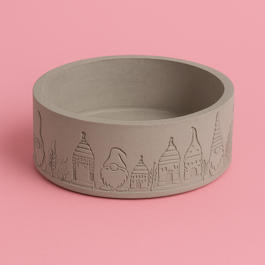 Silicone mold, bowl with elf border.