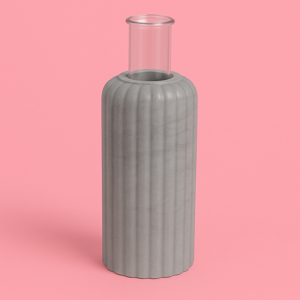 Silicone mold, ribbed vase