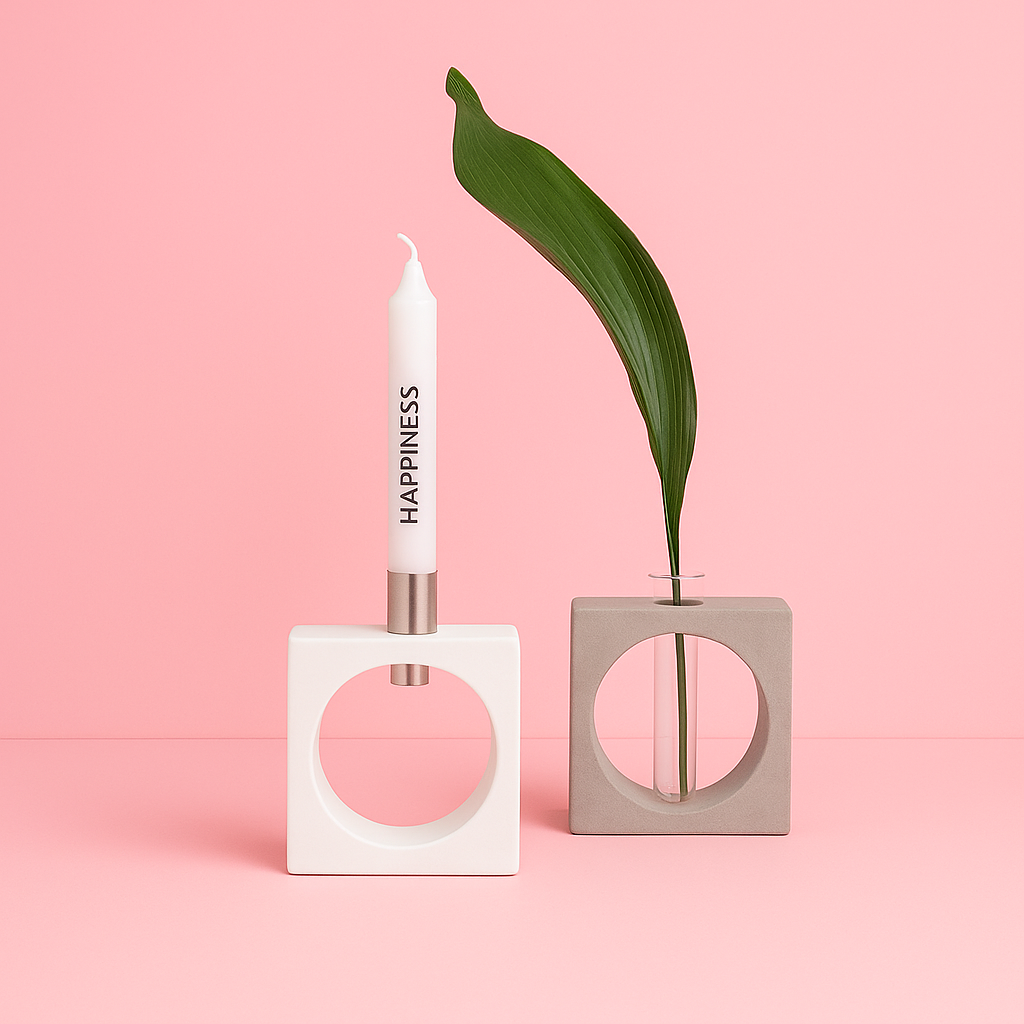 Square vase silicone mold with circle