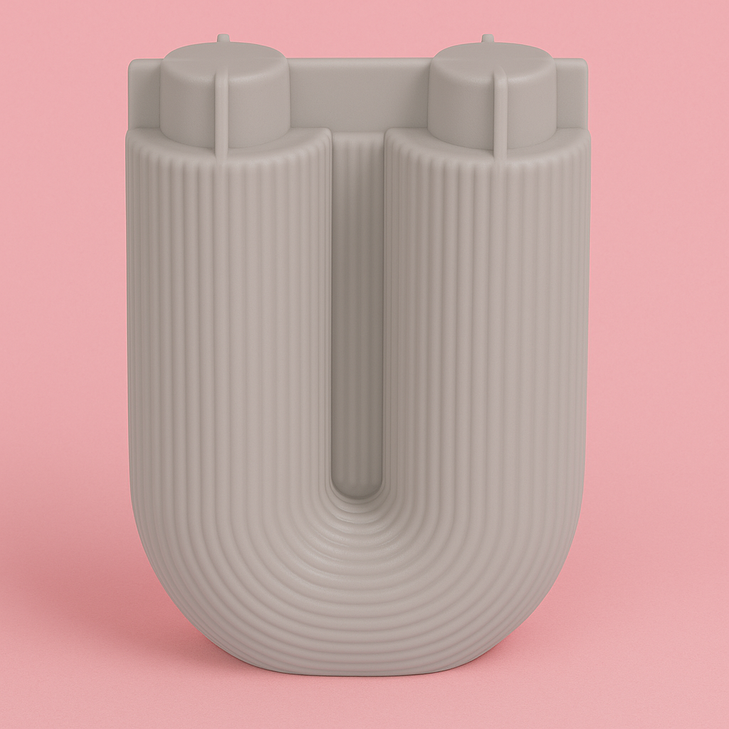 U-shaped silicone mold with grooves