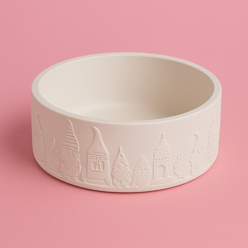 Silicone mold, bowl with elf border.