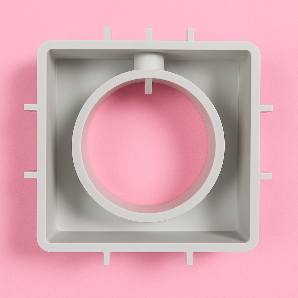 Square vase silicone mold with circle