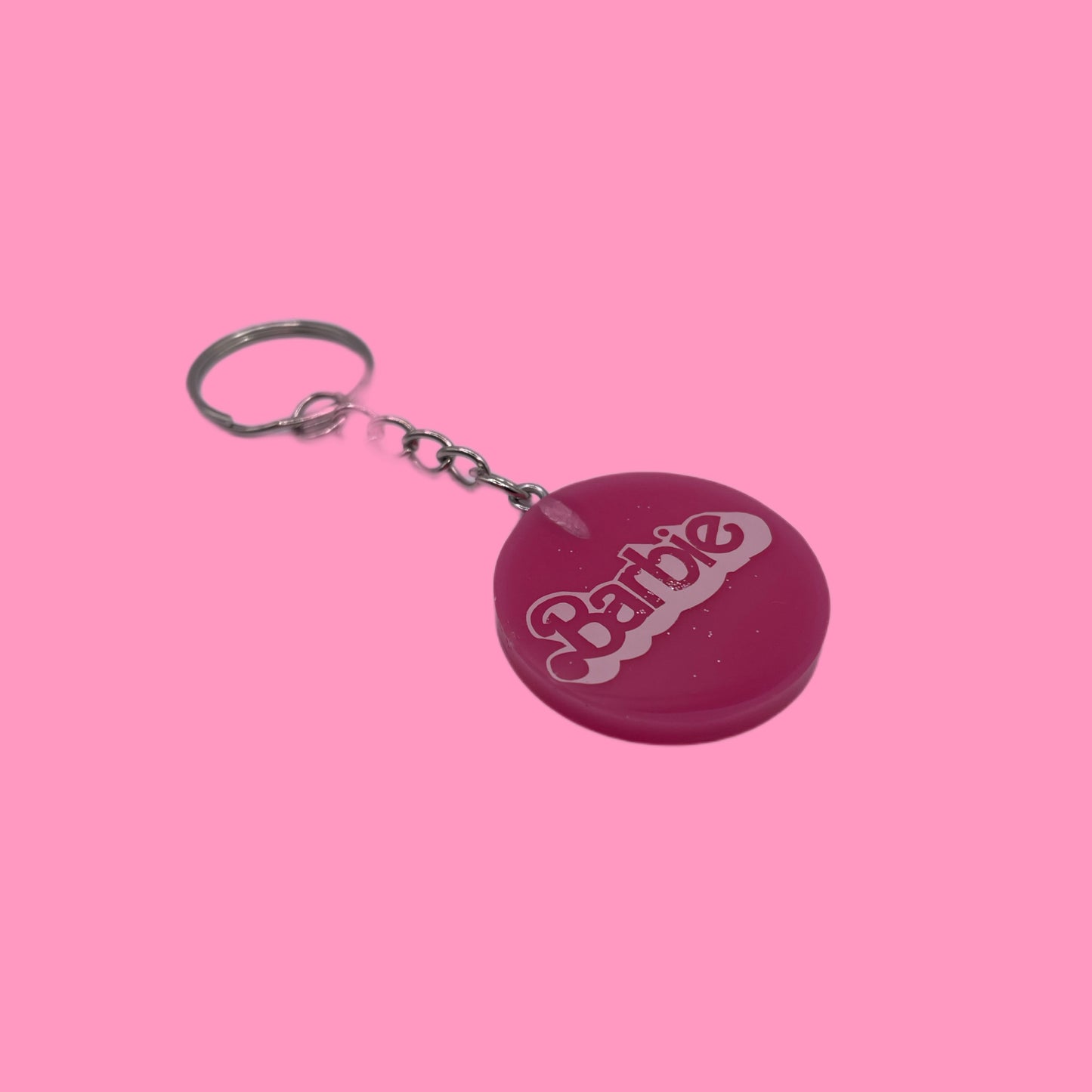 Porte-clé rond Barbie Pink