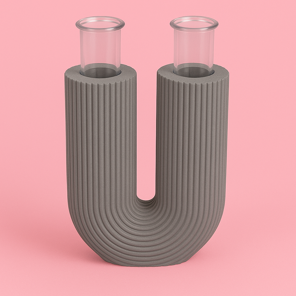U-shaped silicone mold with grooves