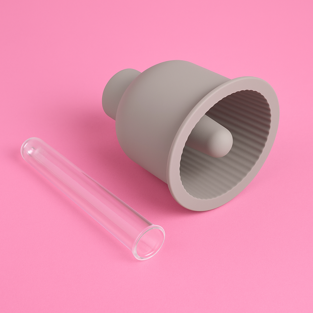 Silicone mold for a thin, ribbed vase.