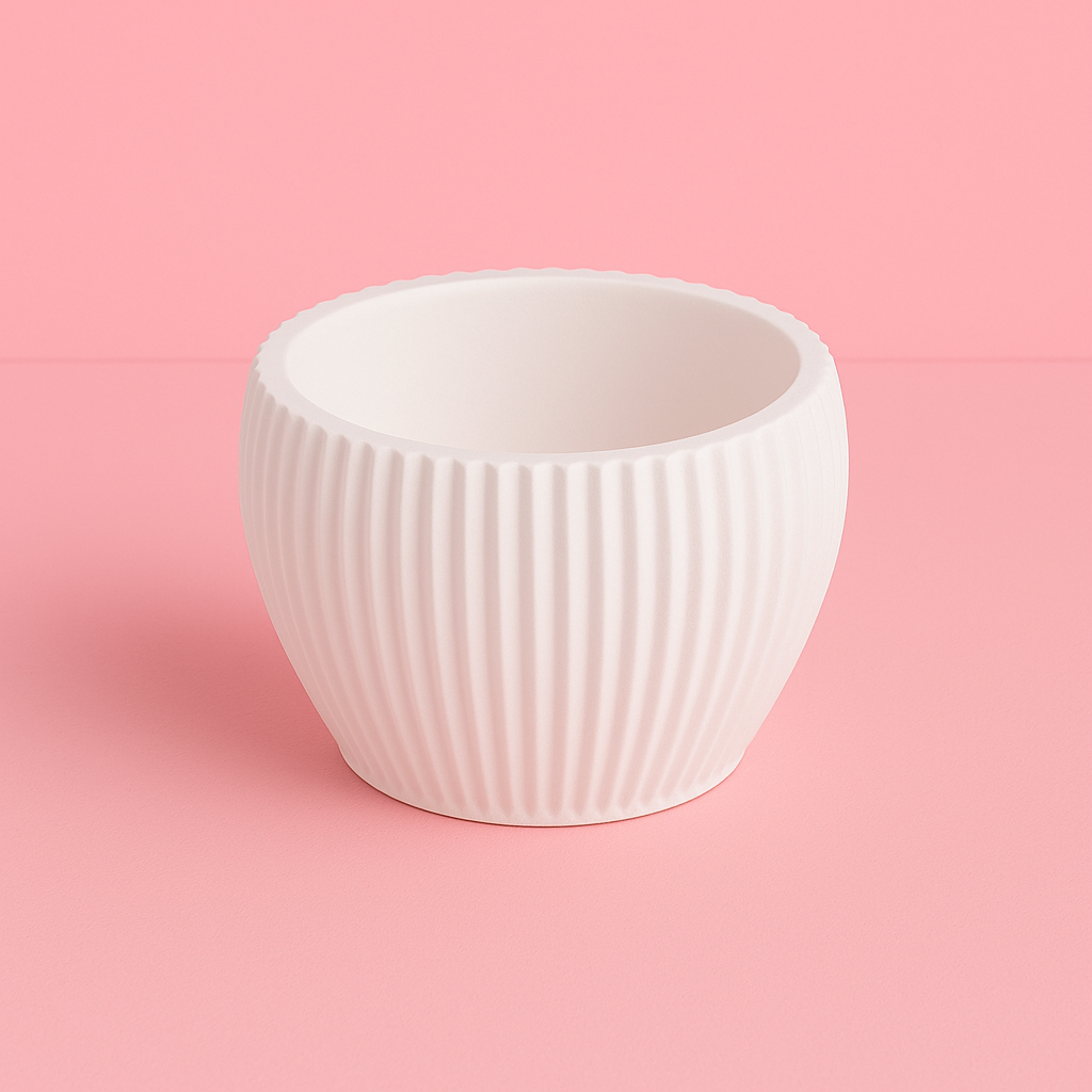 Decorative, ribbed silicone bowl mold
