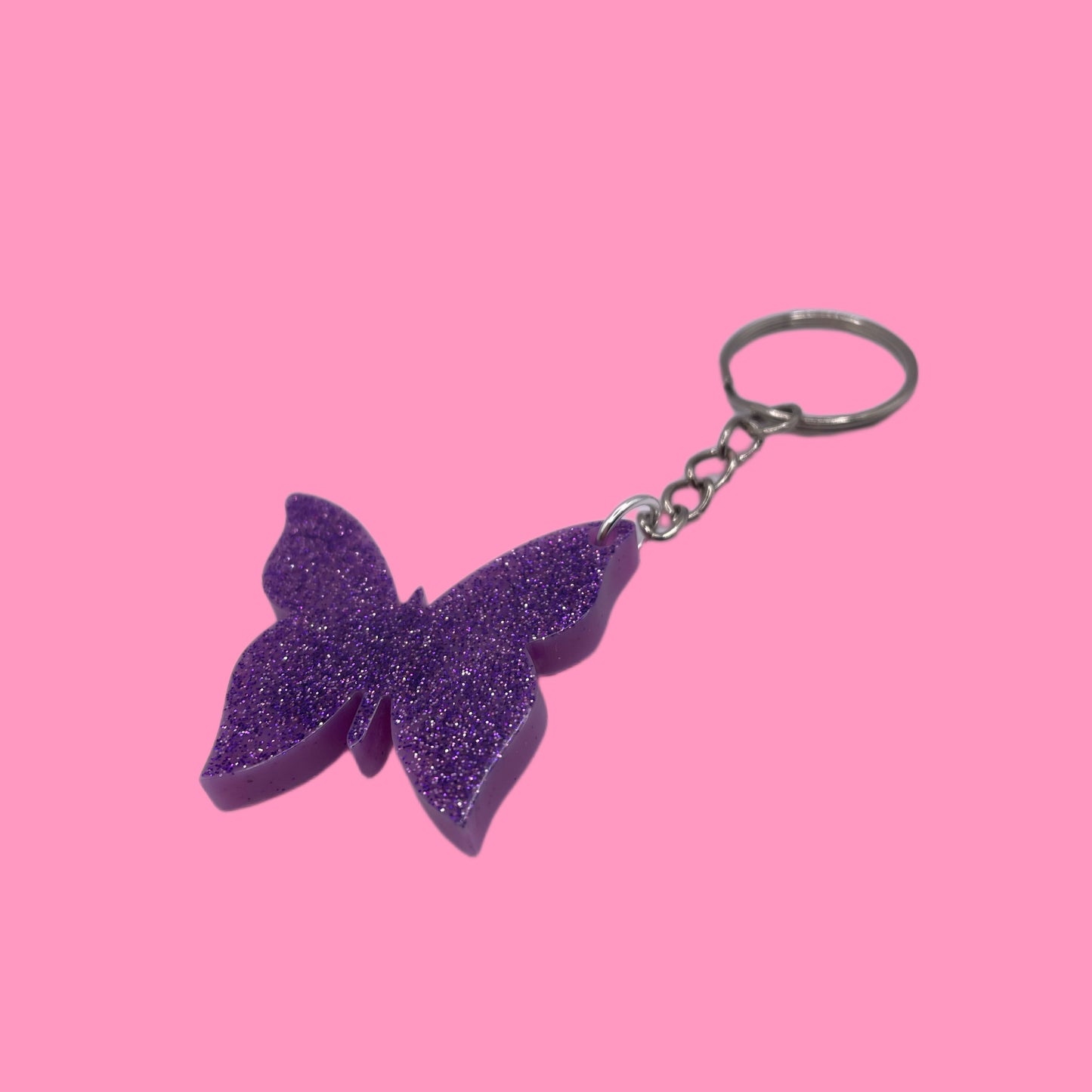 Purple butterfly keychain