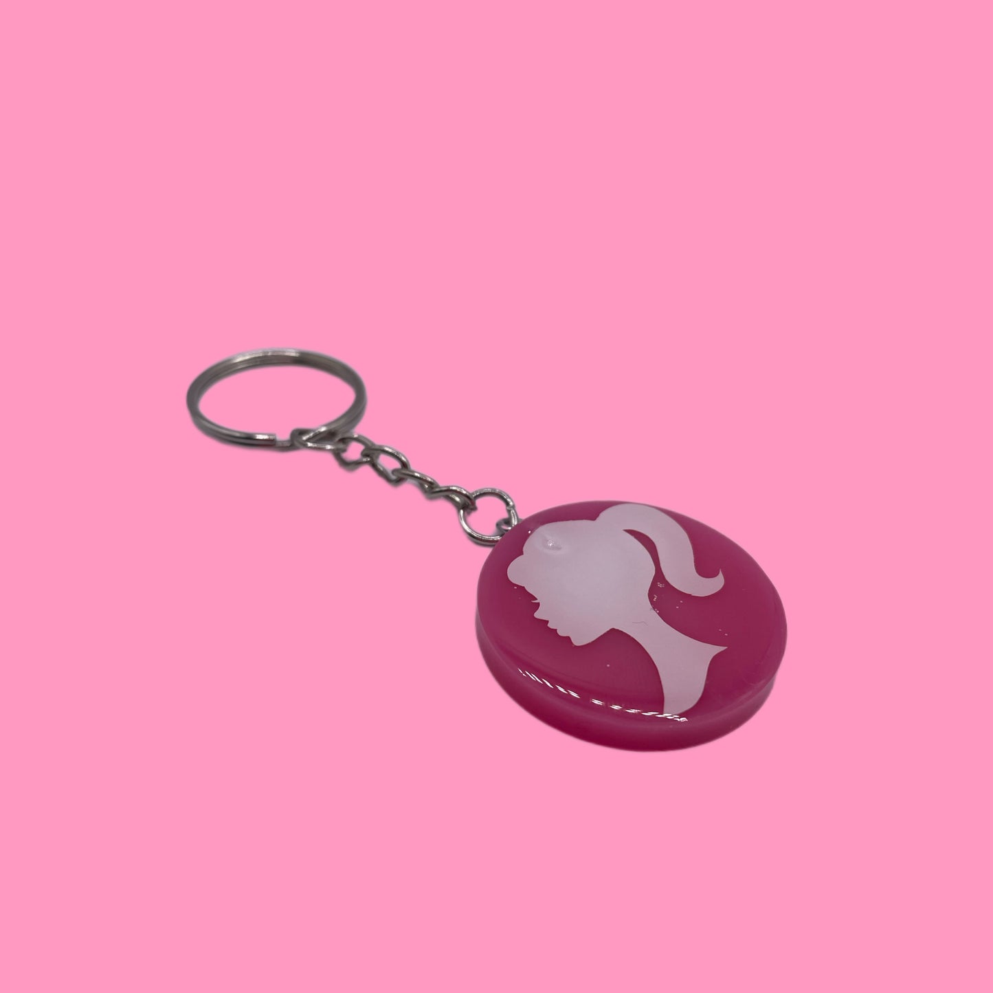Porte-clé rond Barbie Pink