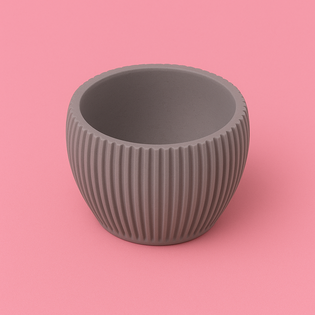 Decorative, ribbed silicone bowl mold