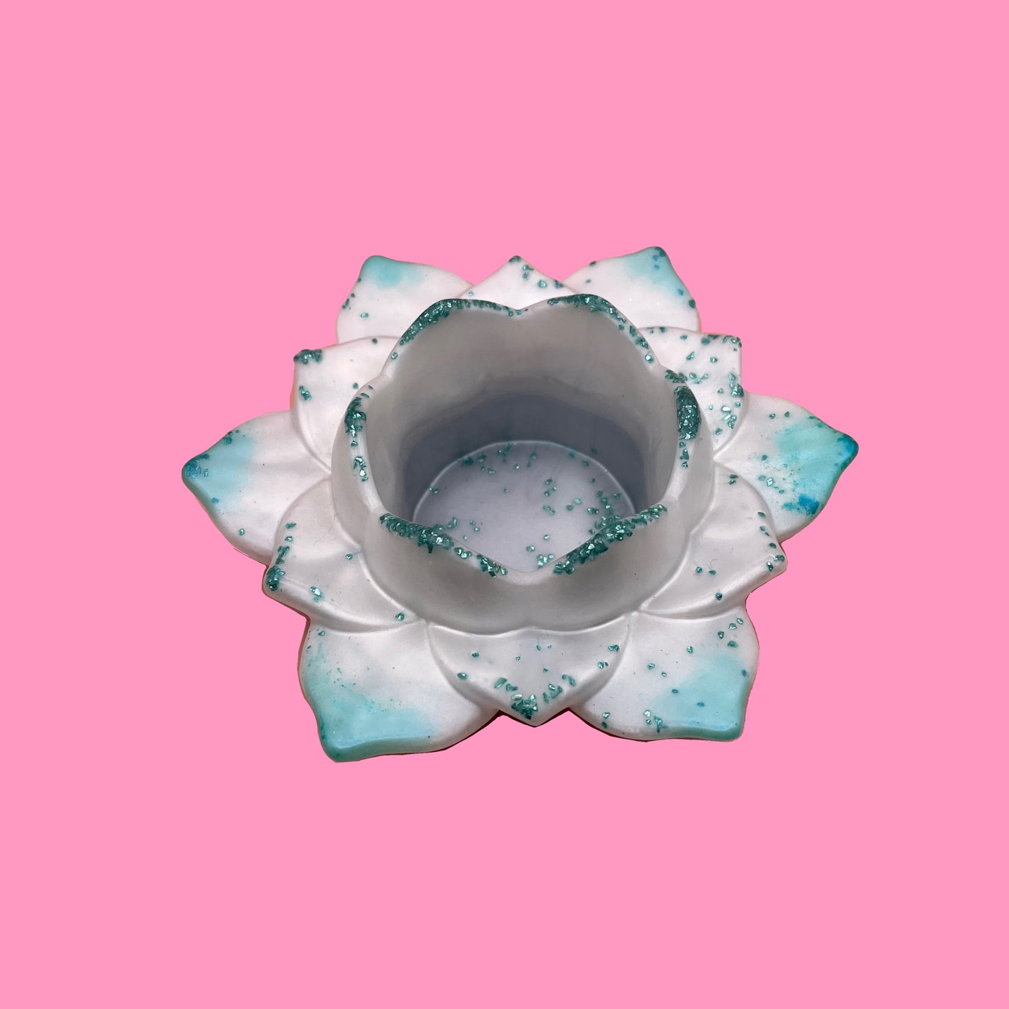 Ice turquoise candle holder