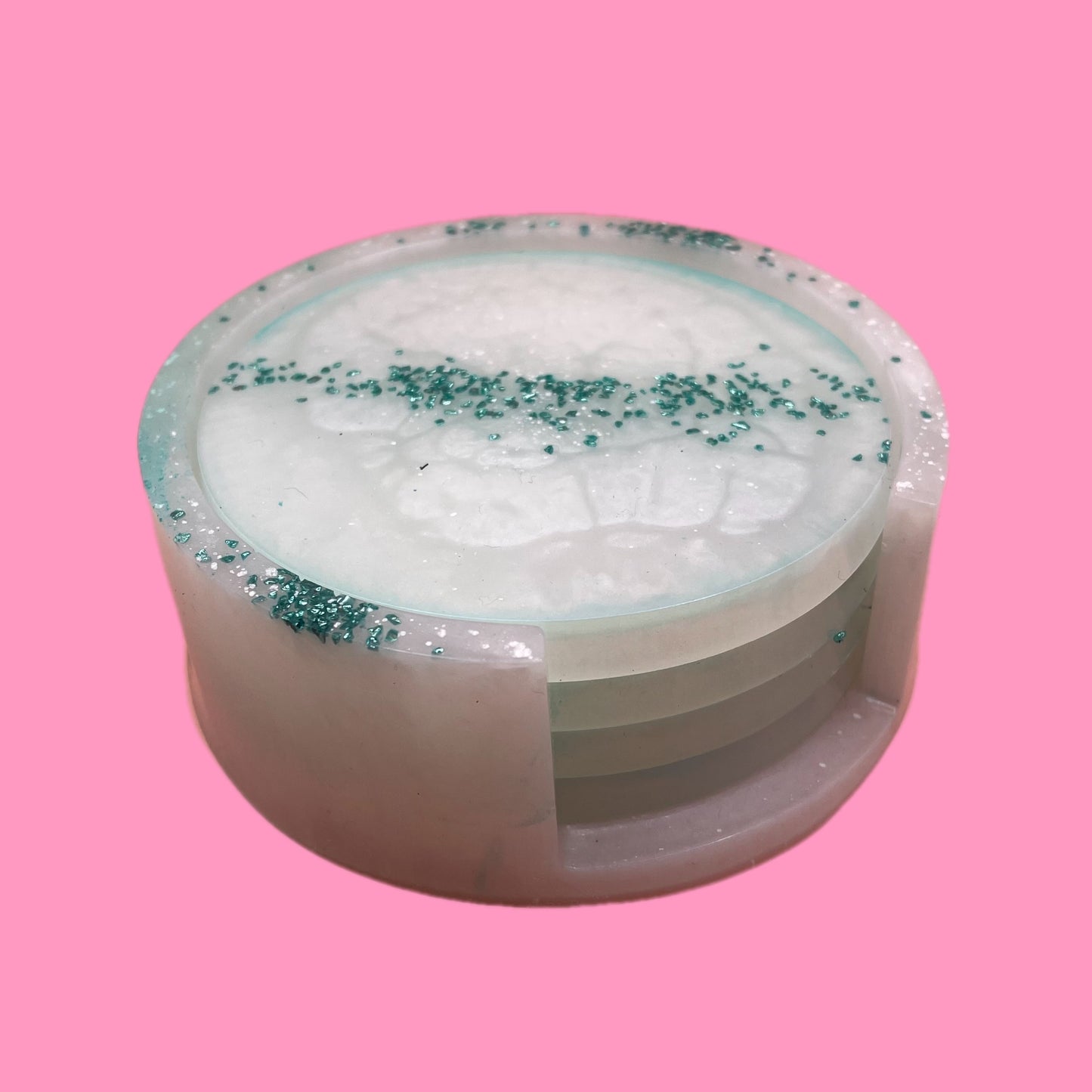 Turquoise glass coaster
