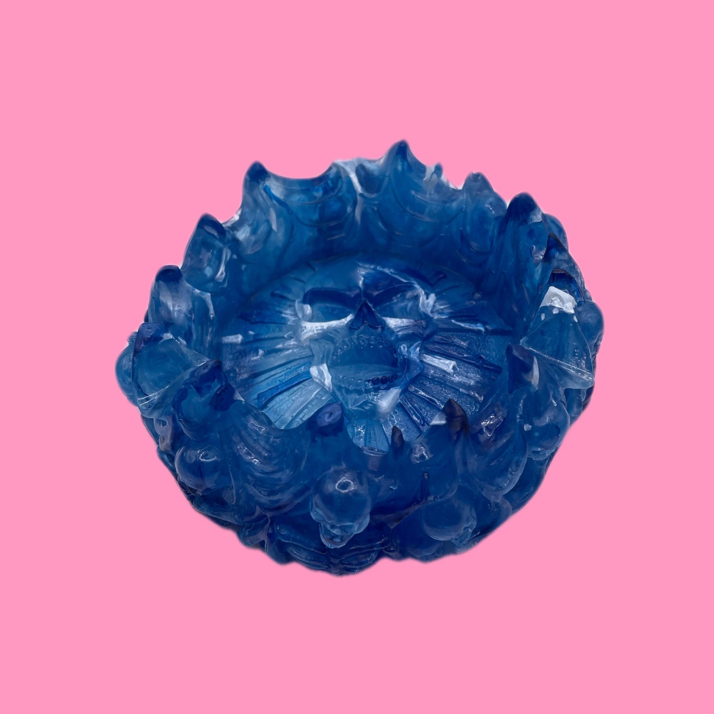 Skull ashtray blue/white