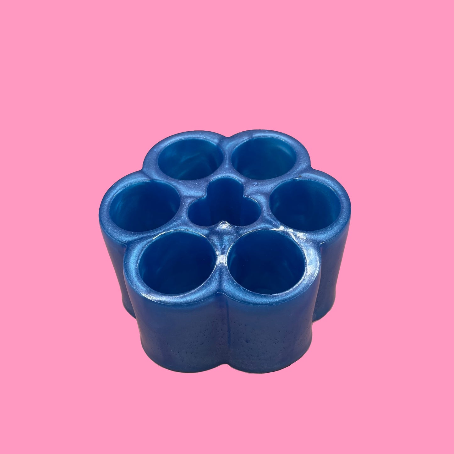 Blue makeup storage