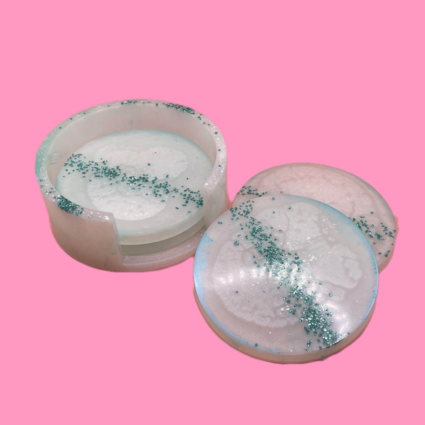 Turquoise glass coaster