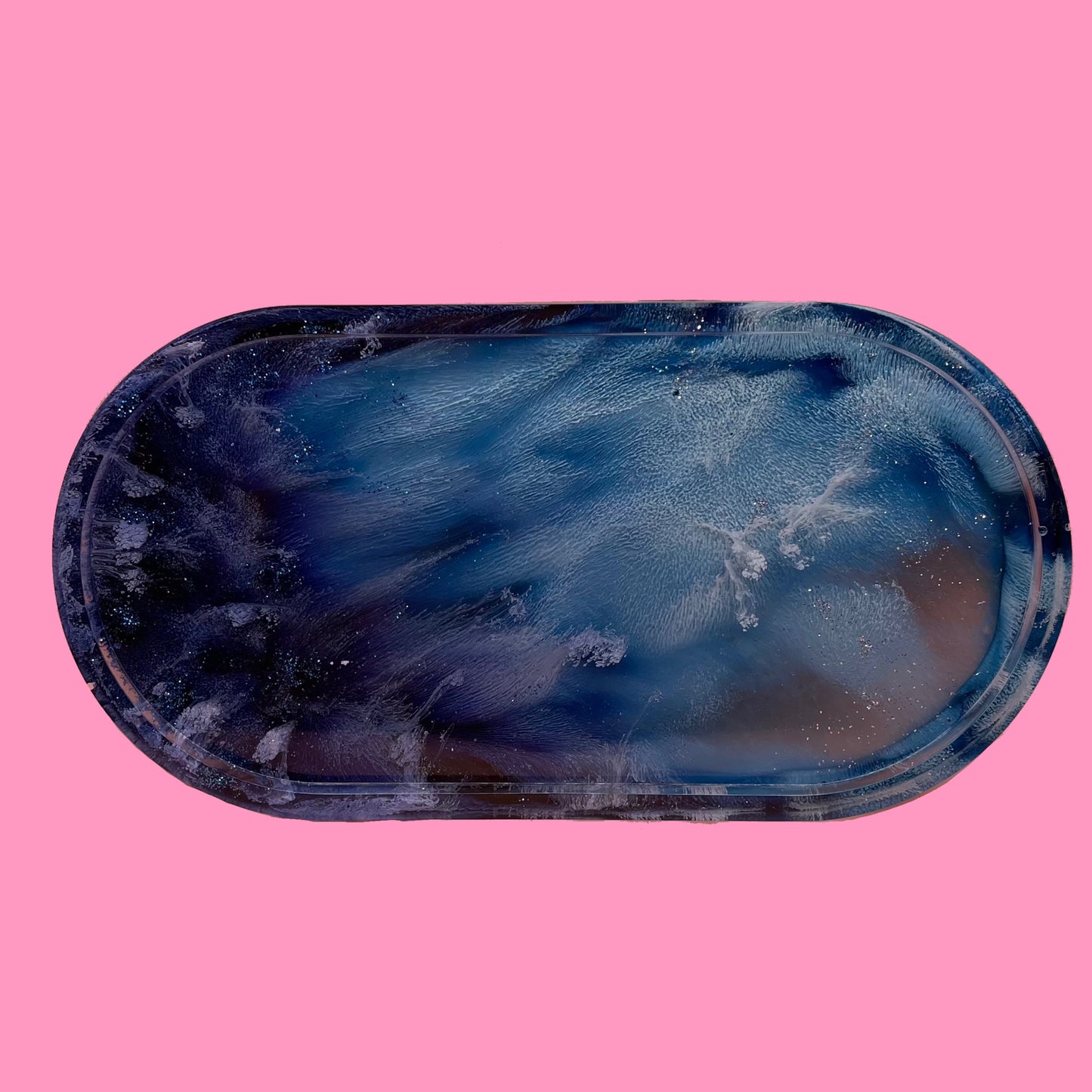 Vide poche ovale bleu