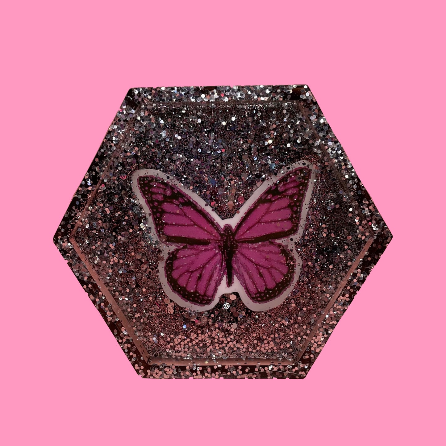 Pink Butterfly trinket tray