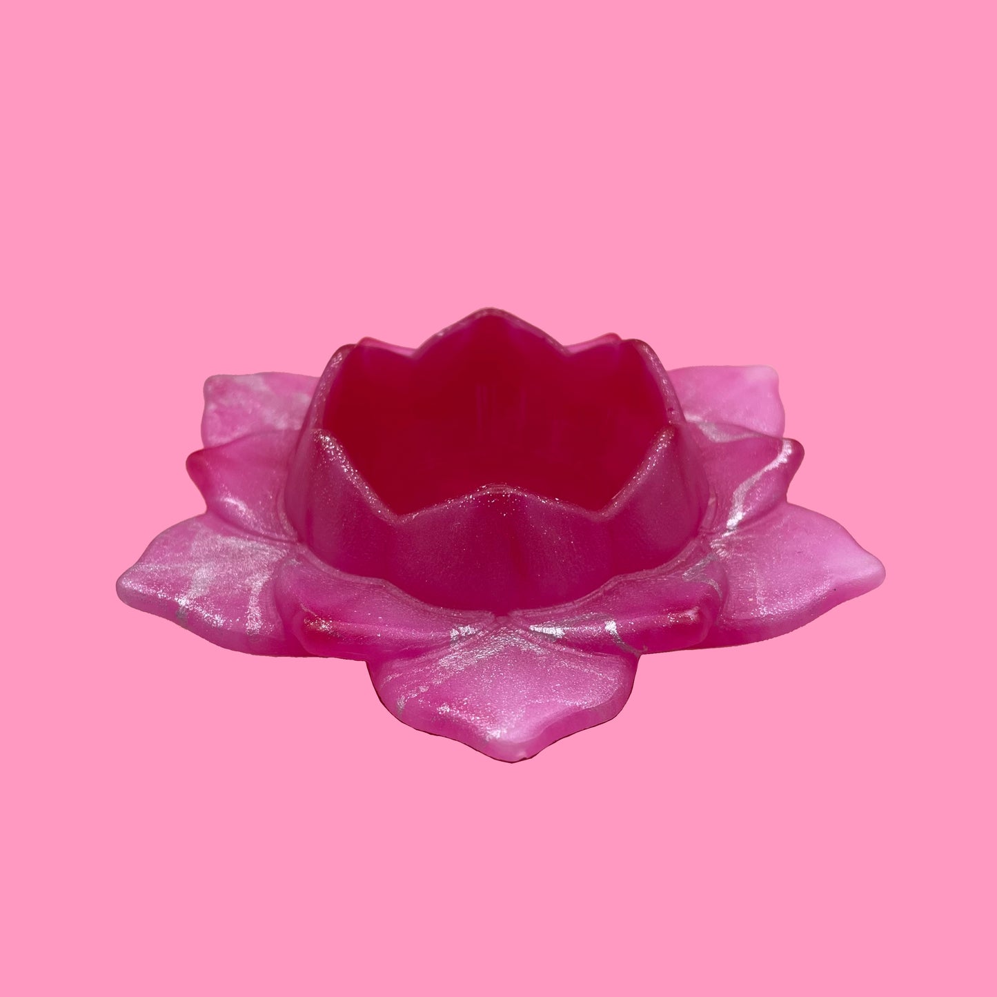 Silver-rose candle holder