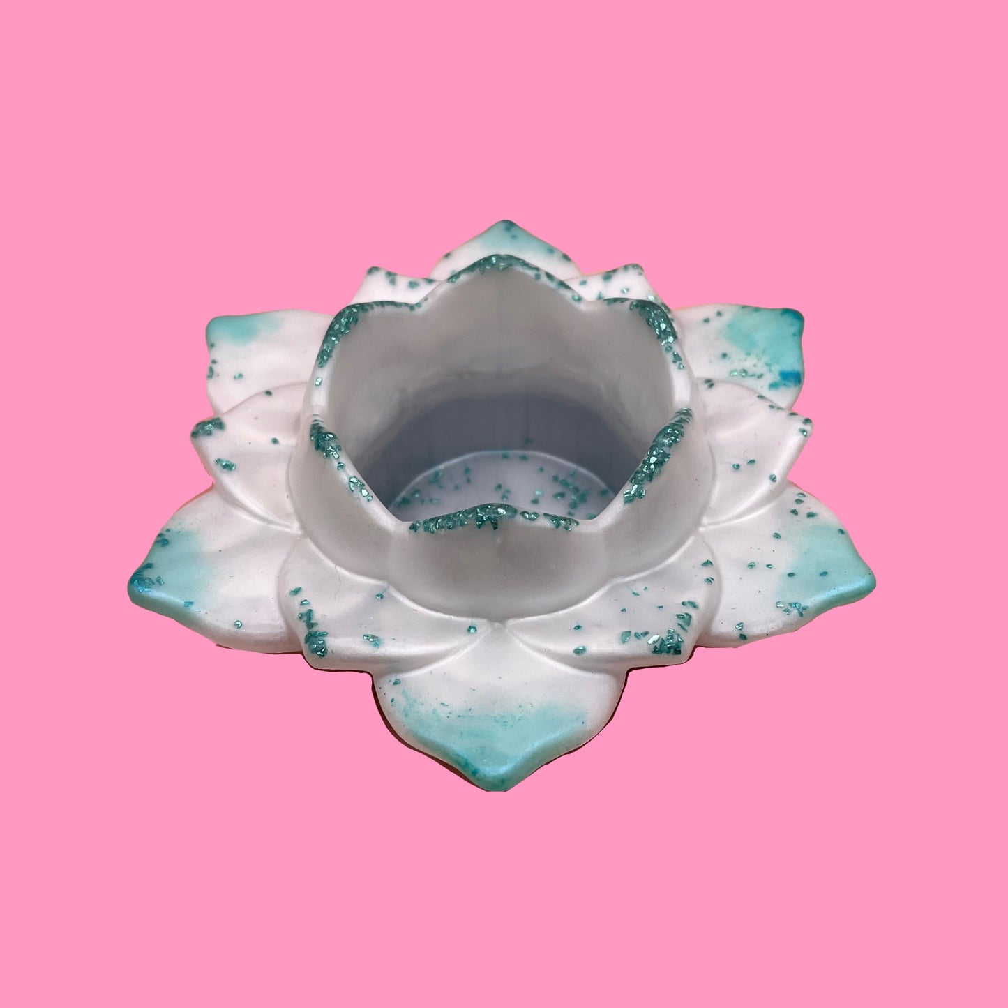 Ice turquoise candle holder
