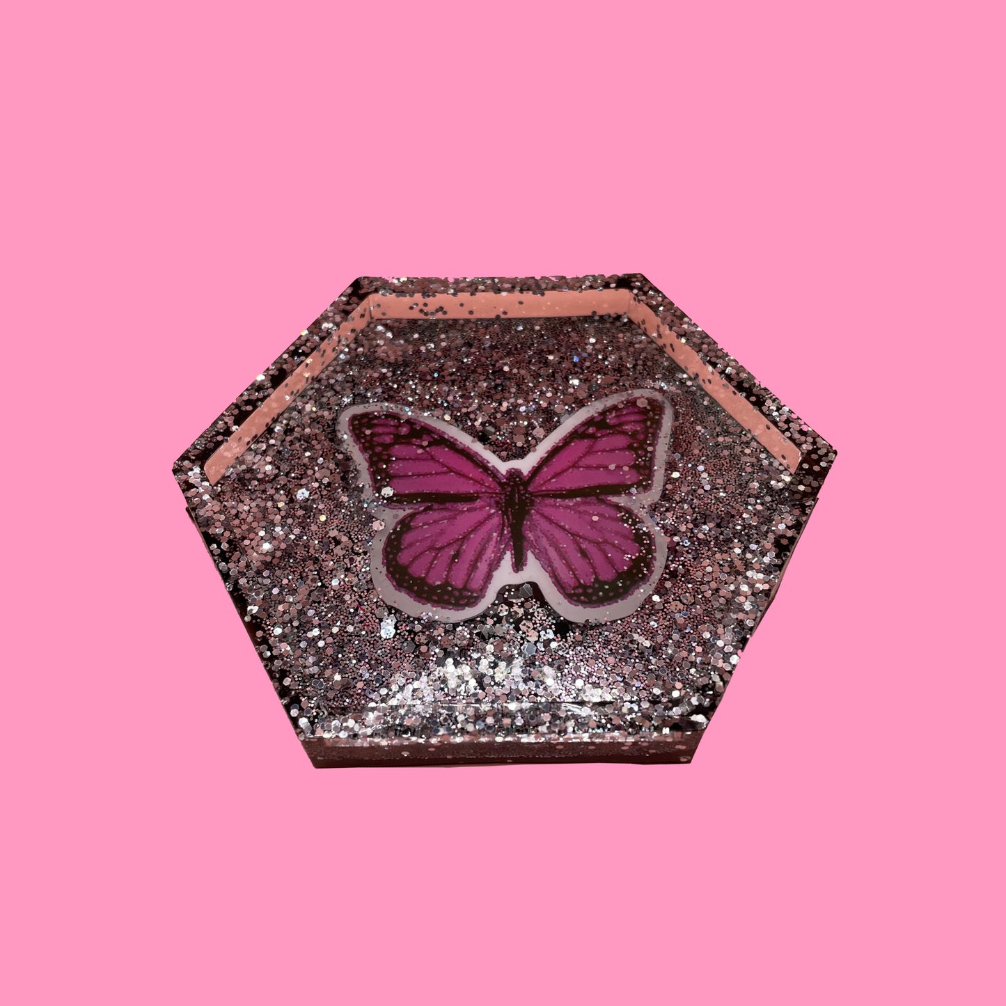 Pink Butterfly trinket tray