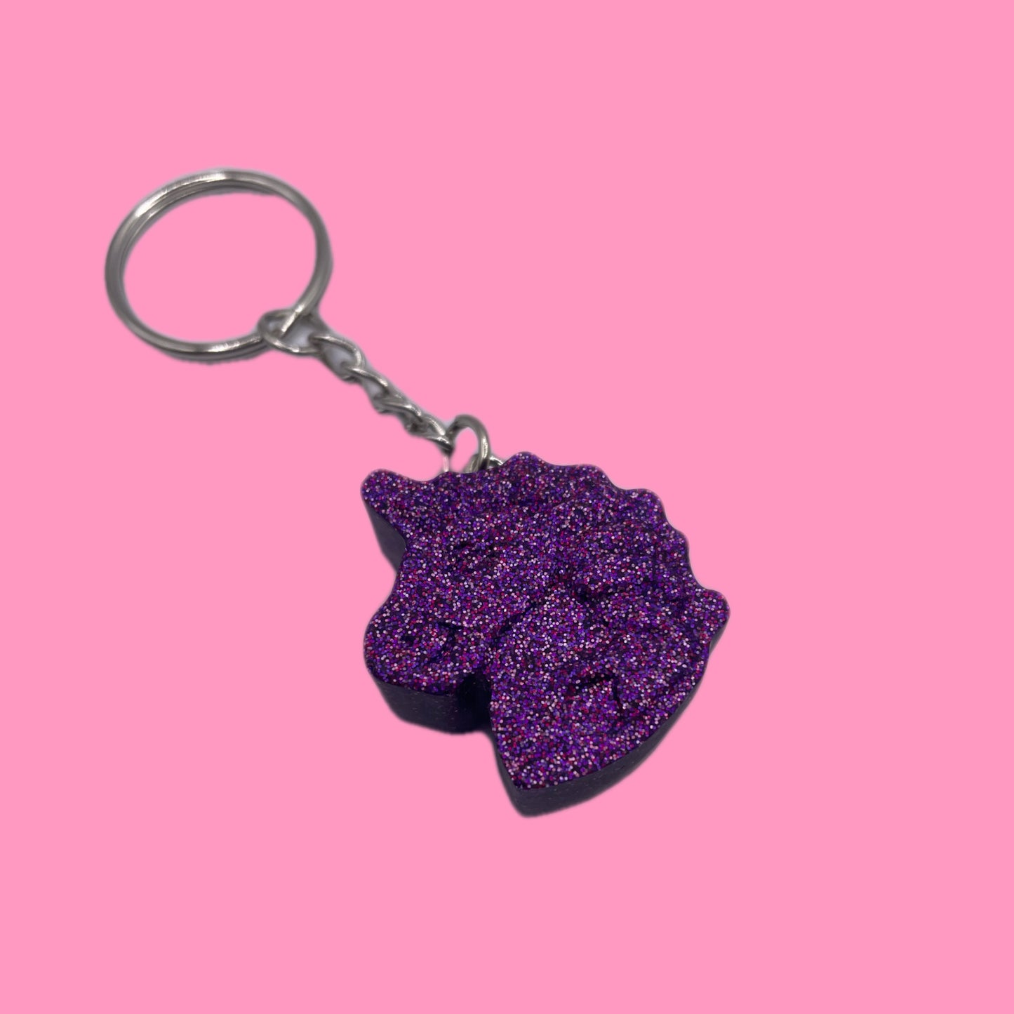 Purple Unicorn Keychain