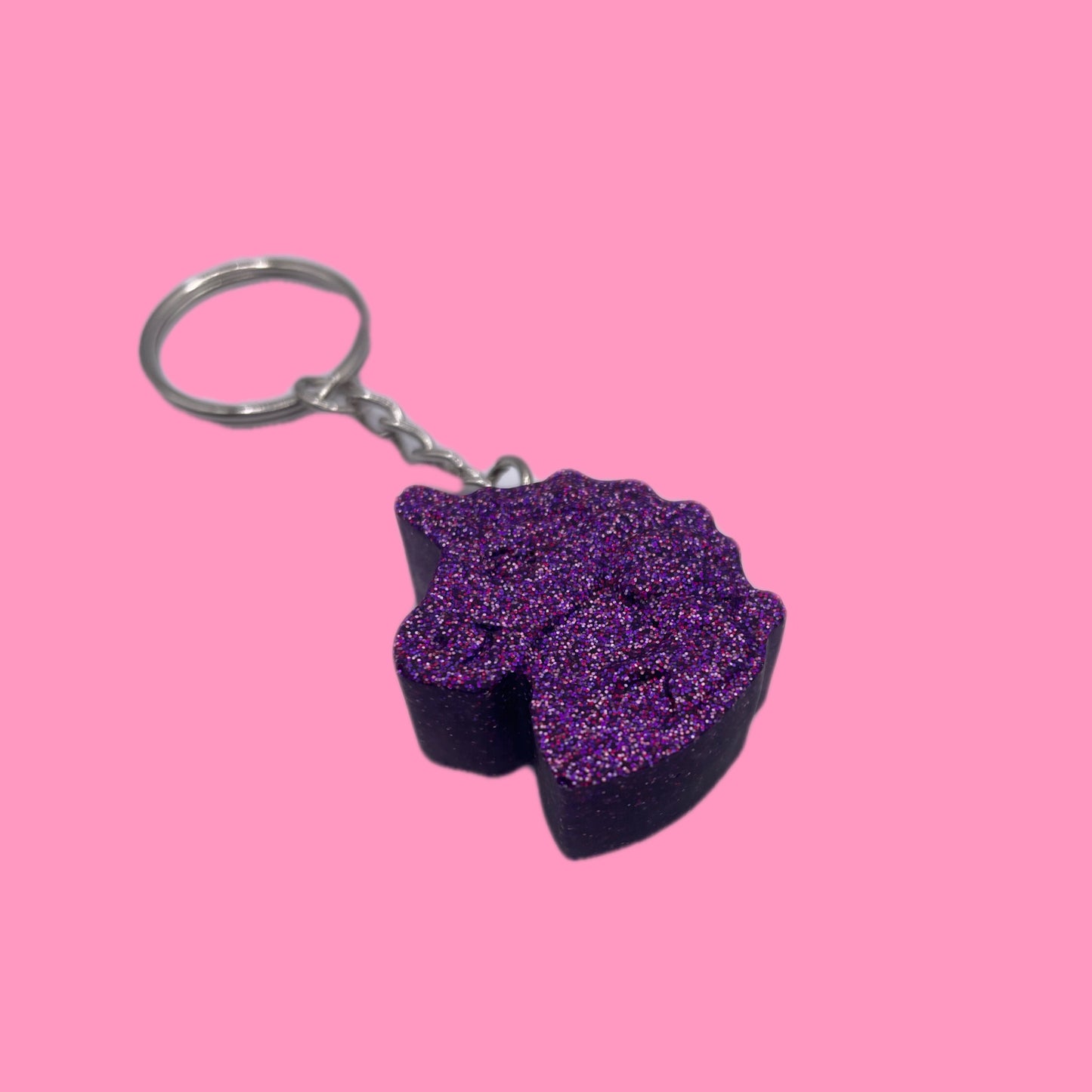 Purple Unicorn Keychain
