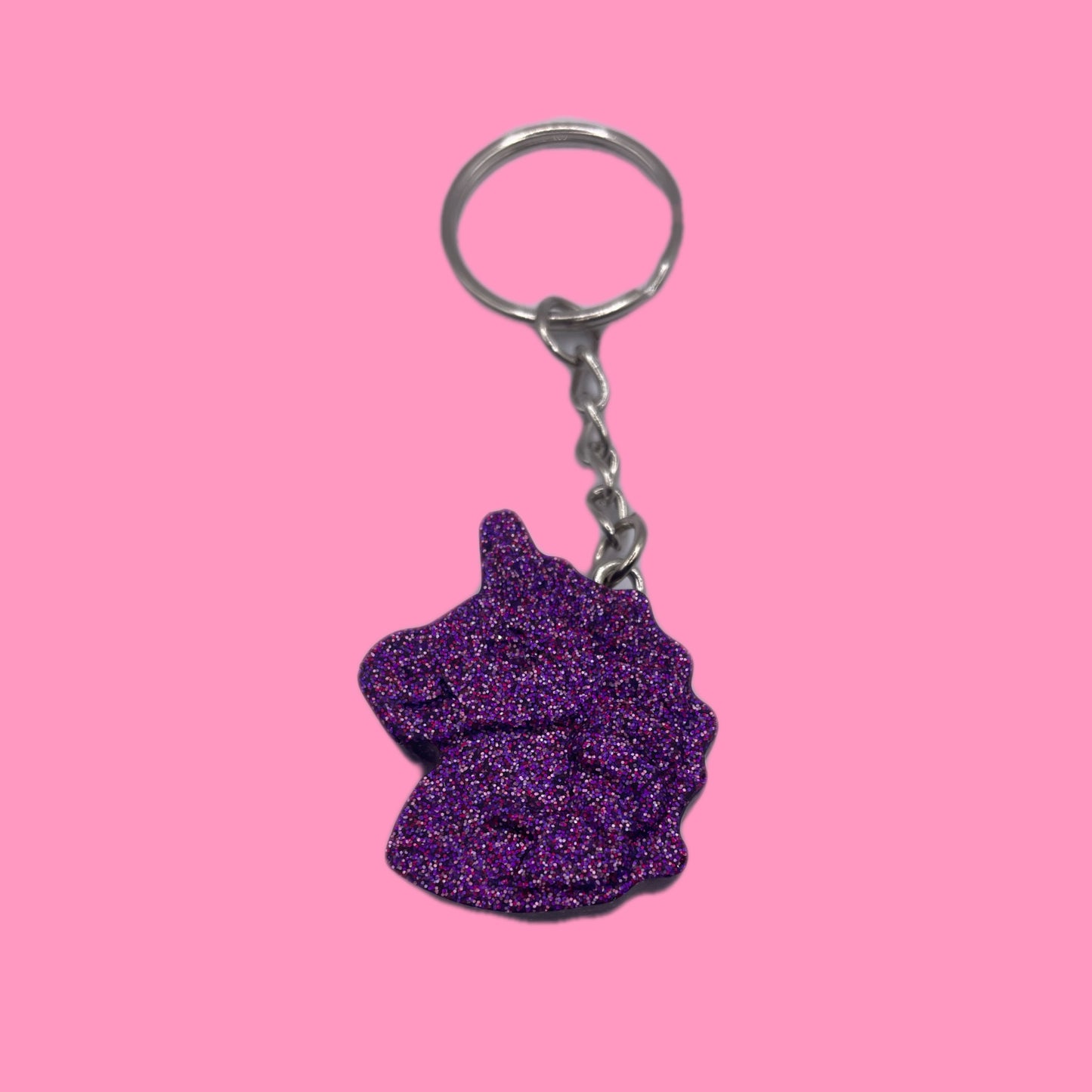 Purple Unicorn Keychain