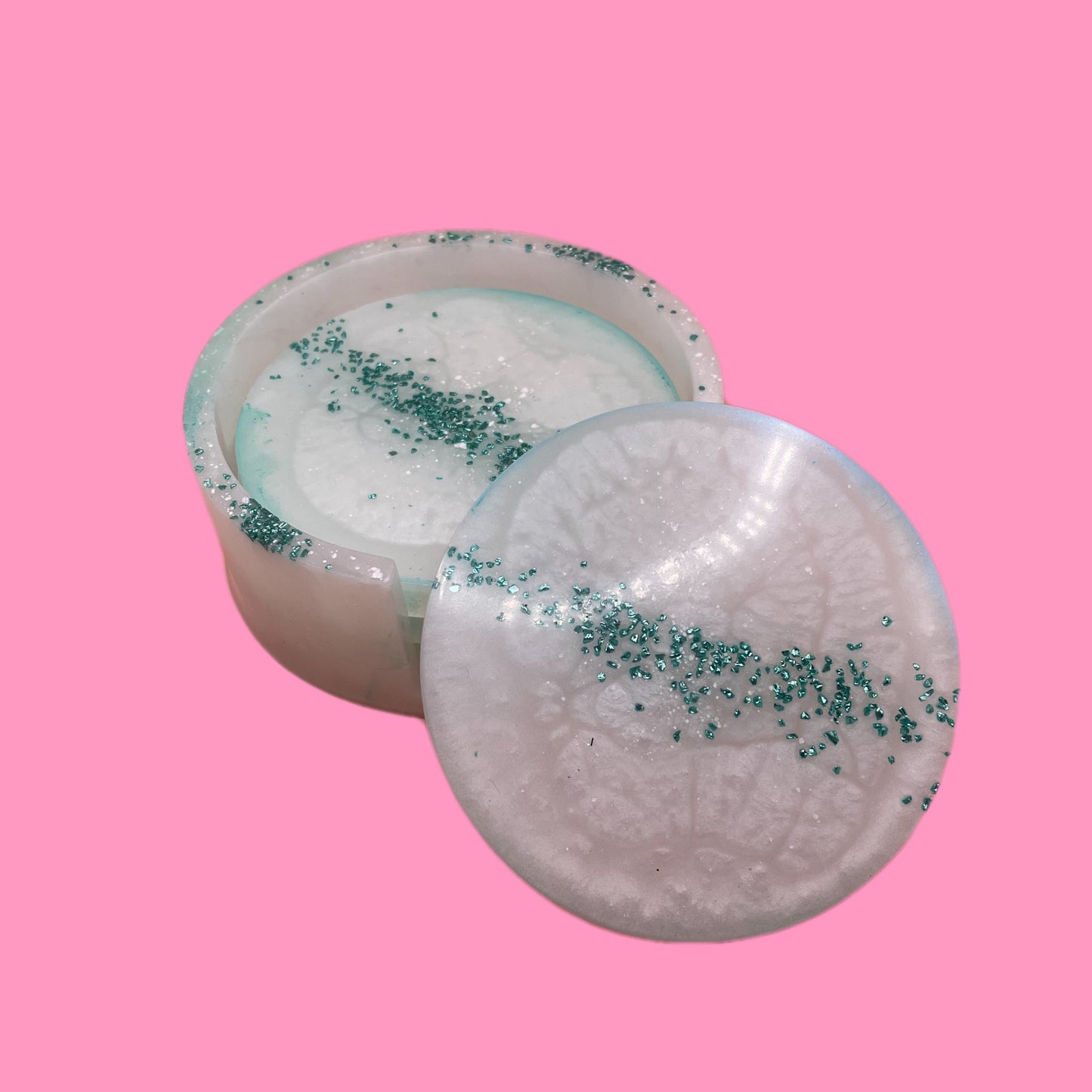 Turquoise glass coaster