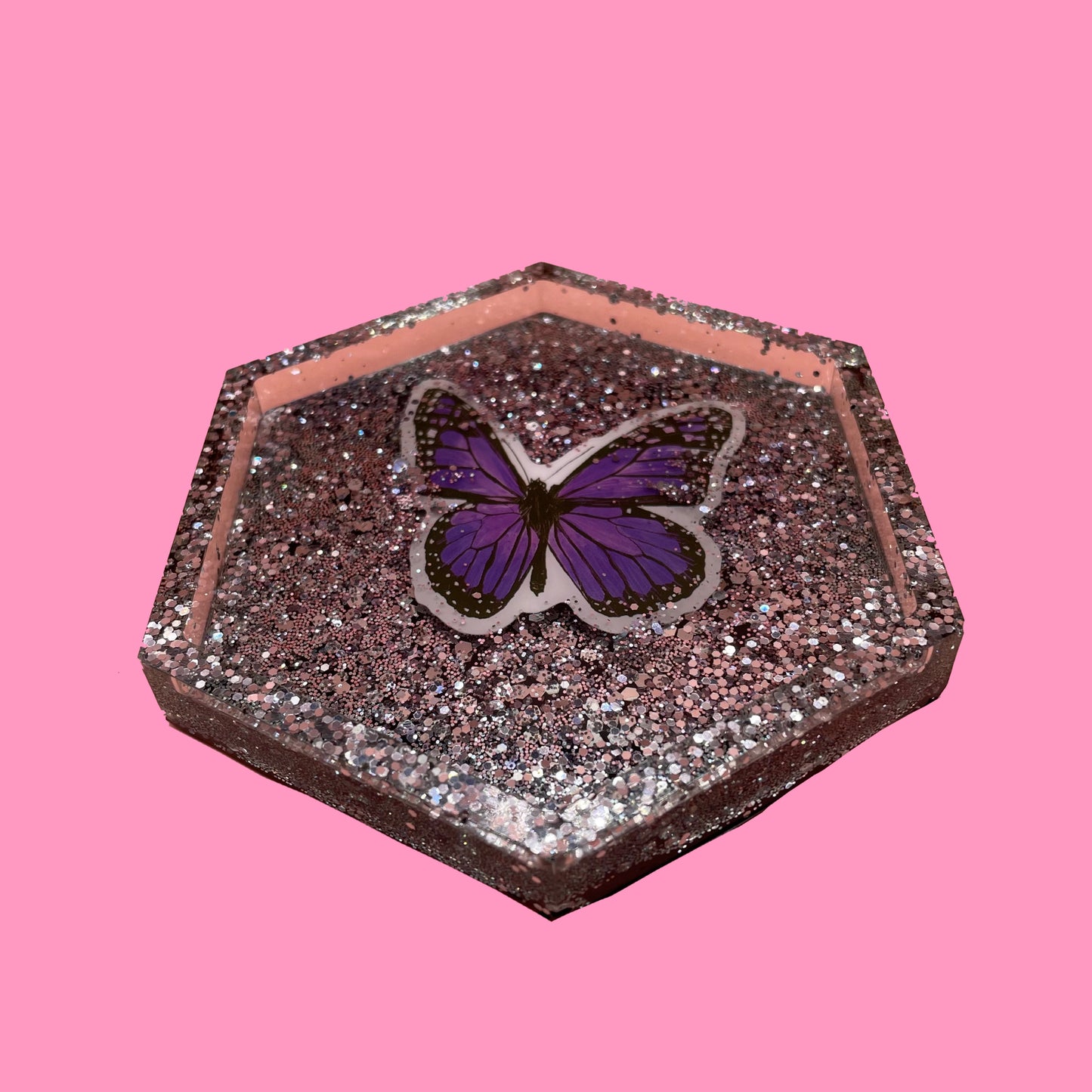 Glitter Butterfly trinket dish