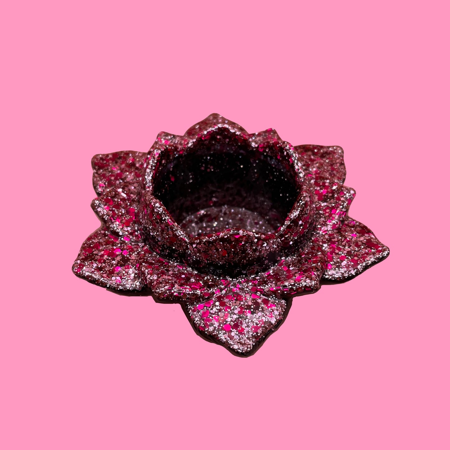 Pink & glitter candle holder 1