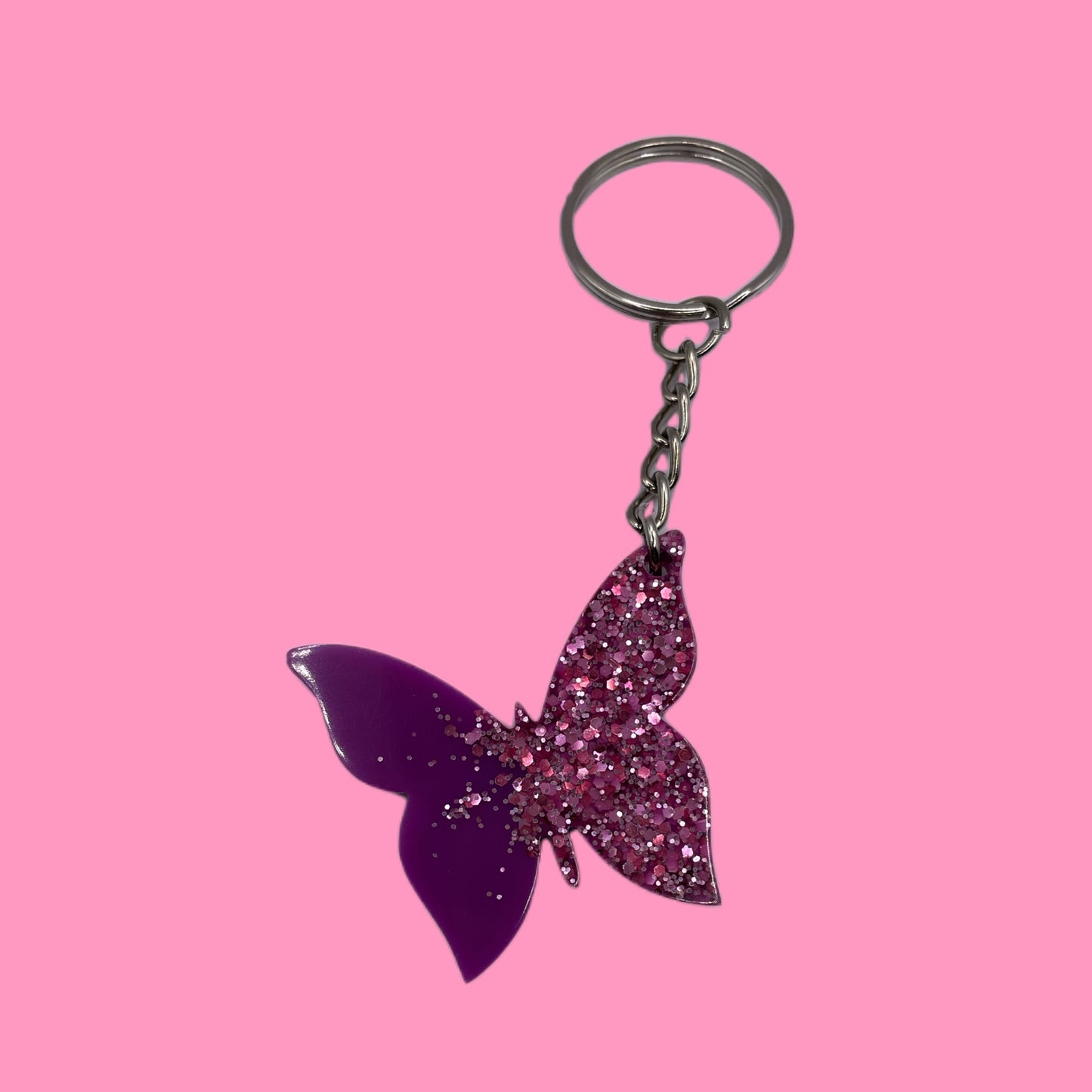 Purple butterfly keychain