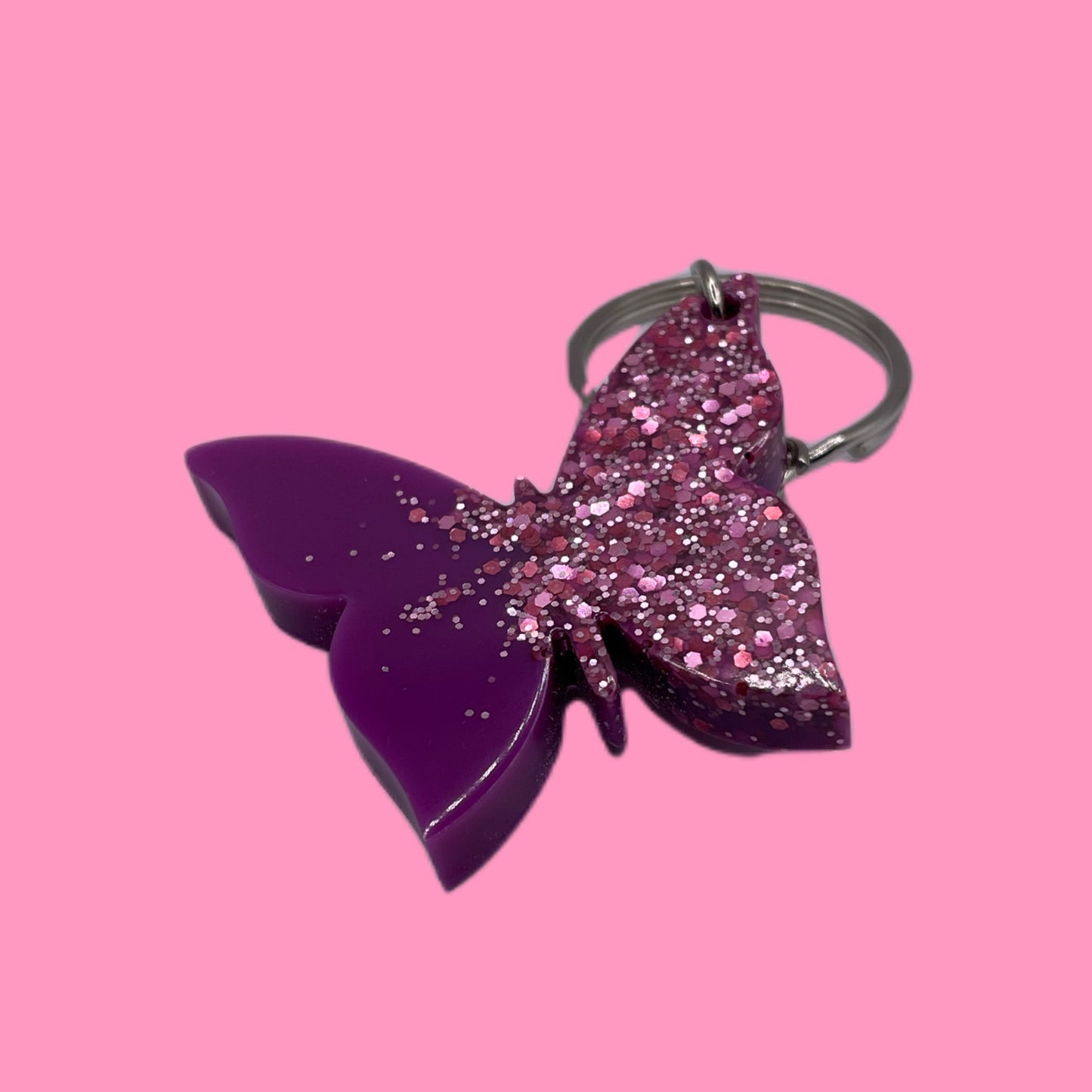 Purple butterfly keychain