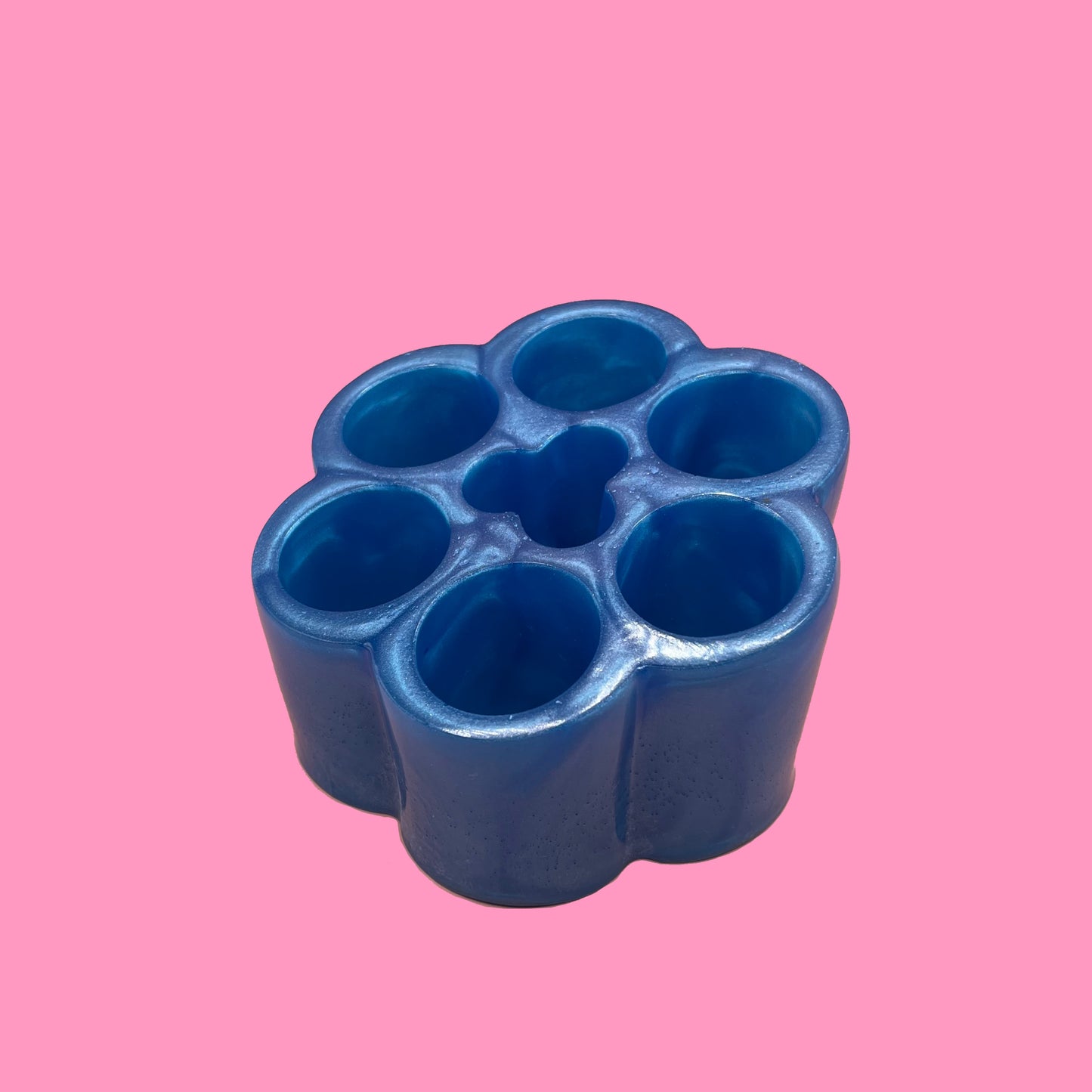 Blue makeup storage