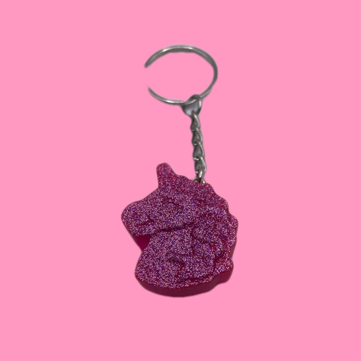 Pink Unicorn Keychain