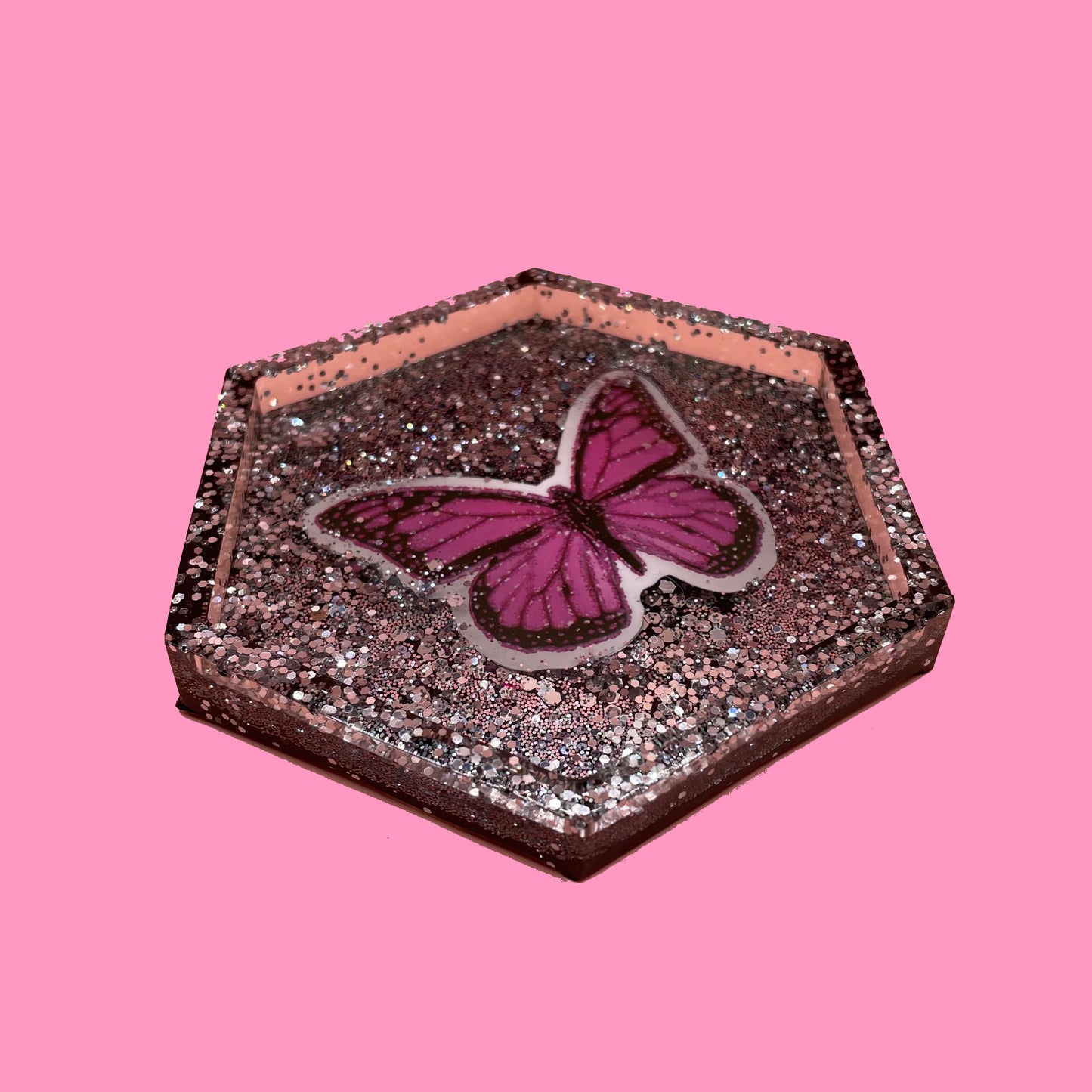 Pink Butterfly trinket tray