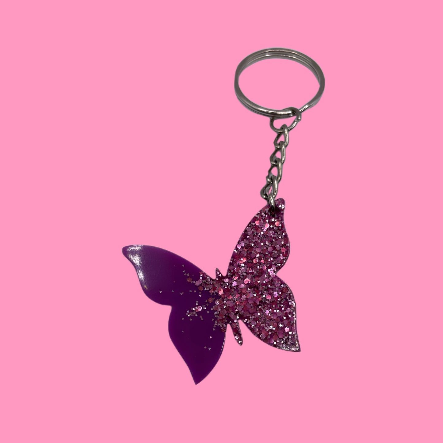 Purple butterfly keychain